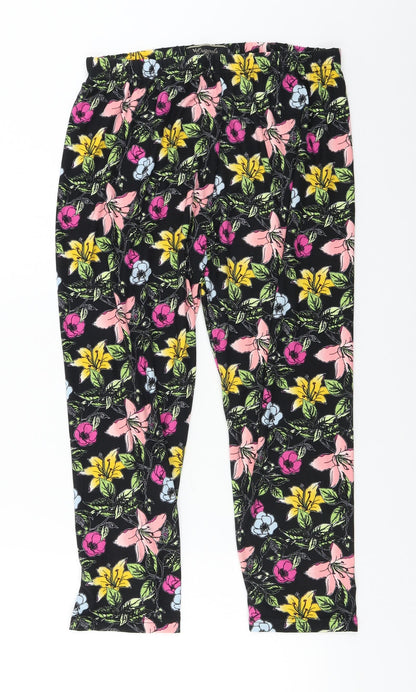 Origionals   Womens Black Floral  Trousers  Size L L20 in