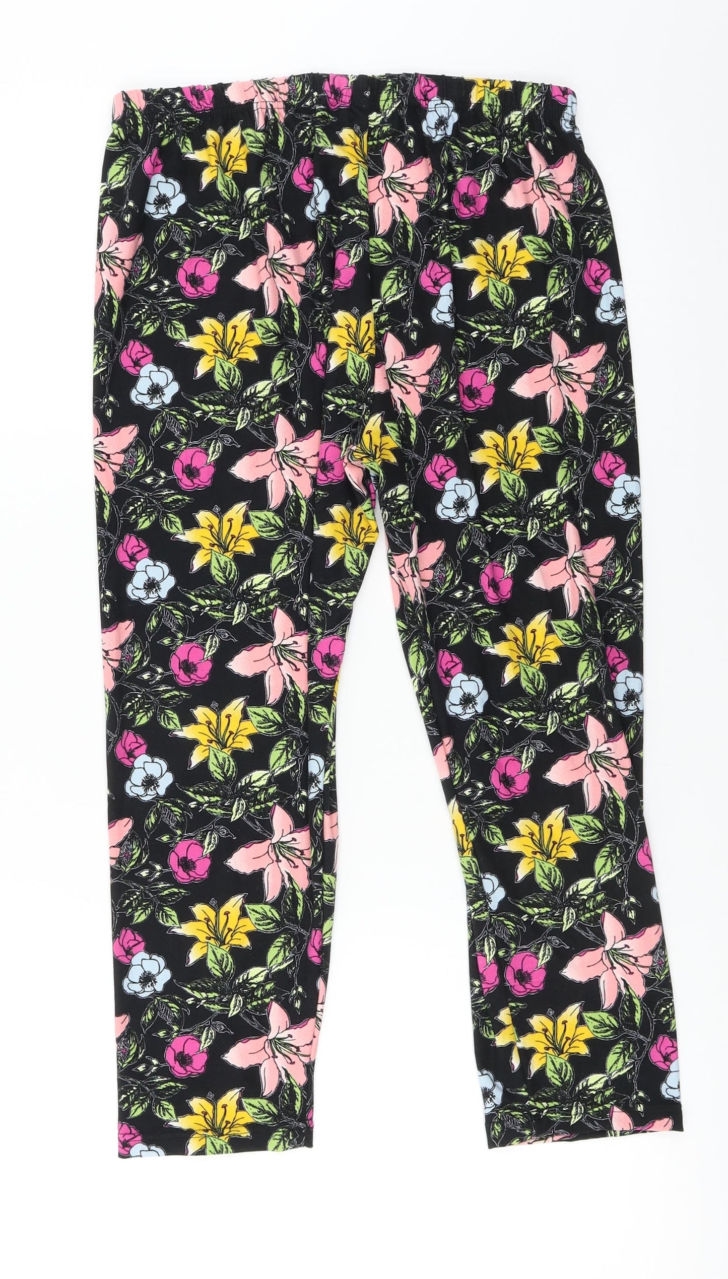 Origionals   Womens Black Floral  Trousers  Size L L20 in