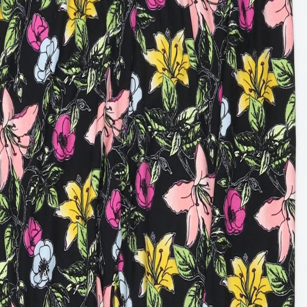 Origionals   Womens Black Floral  Trousers  Size L L20 in