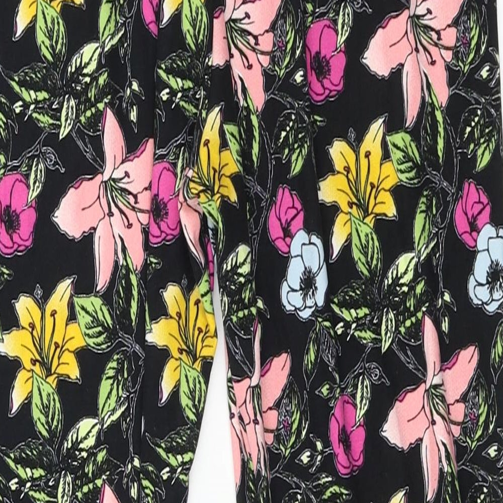 Origionals   Womens Black Floral  Trousers  Size L L20 in