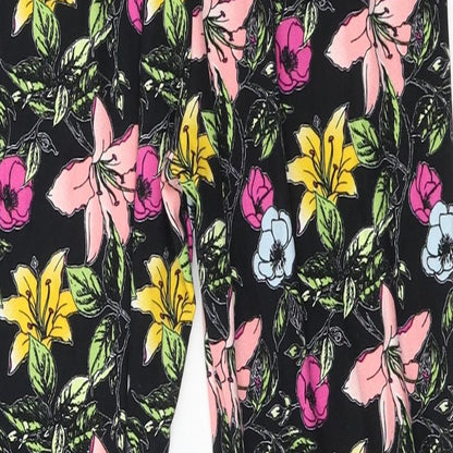 Origionals   Womens Black Floral  Trousers  Size L L20 in