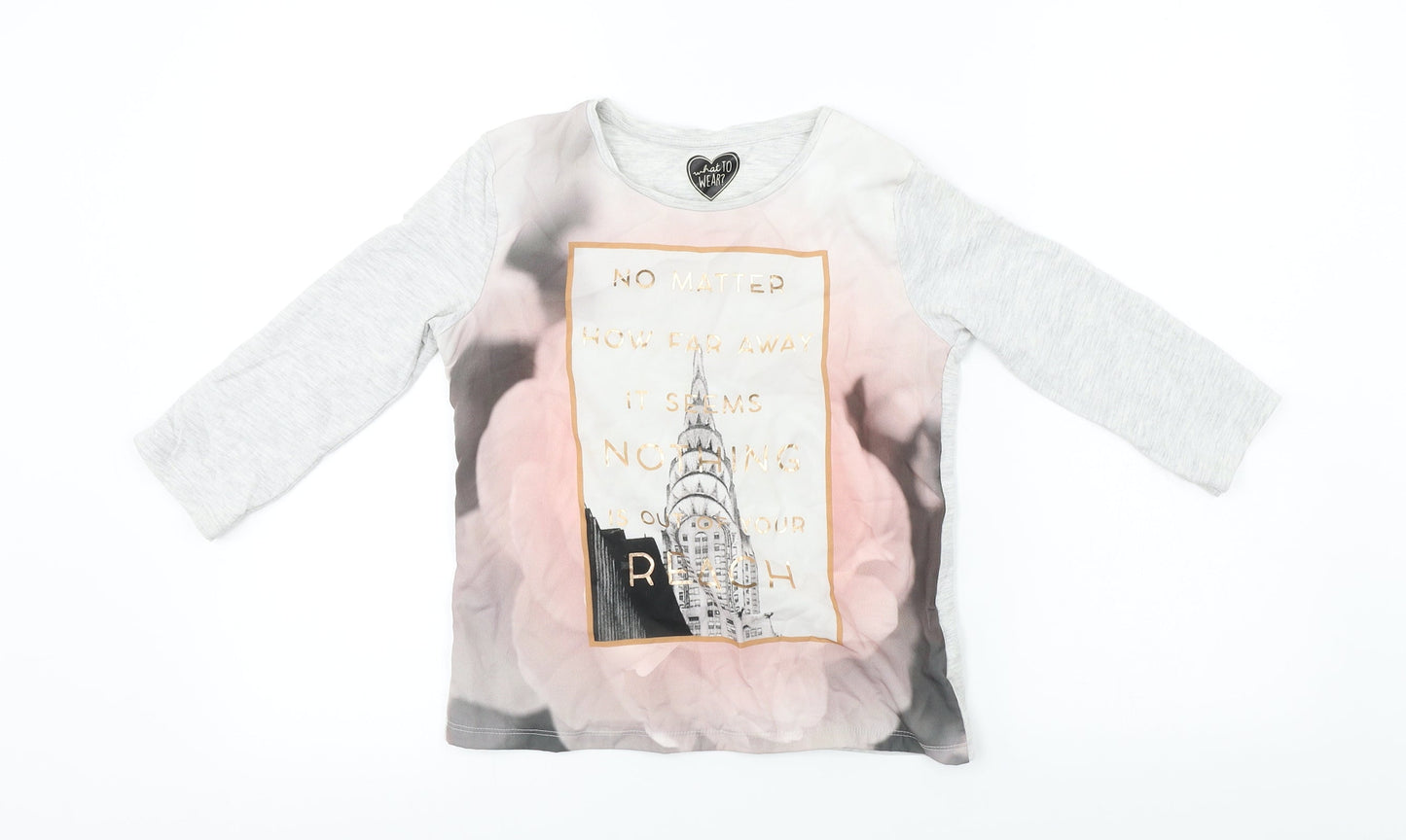 F&F  Girls Grey   Basic T-Shirt Size 9-10 Years