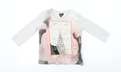 F&F  Girls Grey   Basic T-Shirt Size 9-10 Years