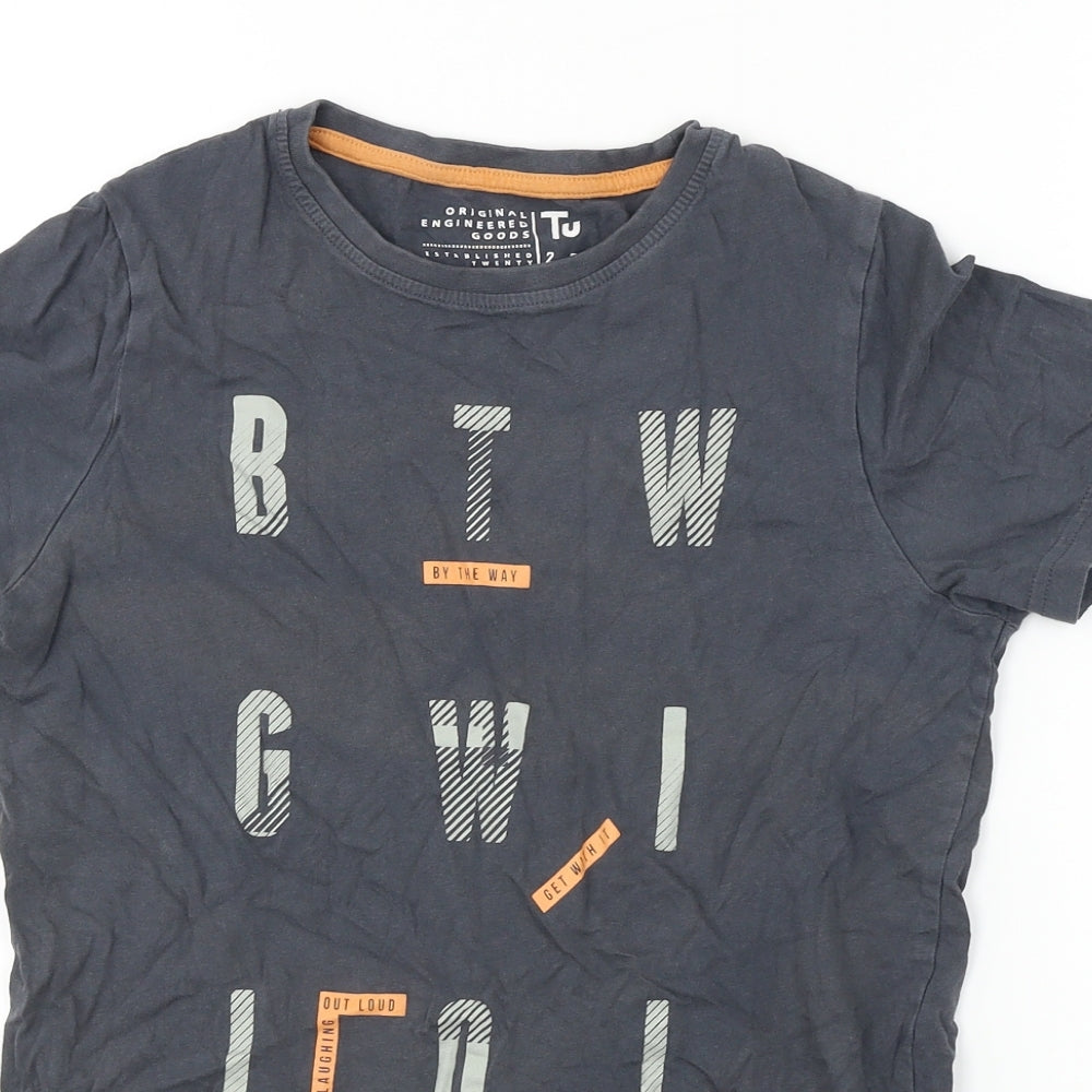 Tu Boys Grey   Basic T-Shirt Size 12 Years
