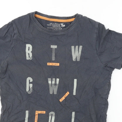 Tu Boys Grey   Basic T-Shirt Size 12 Years