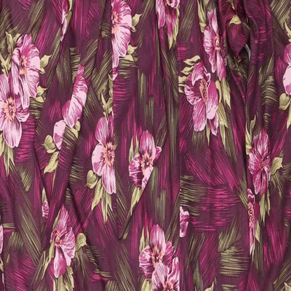 Preworn  Womens Purple Floral  A-Line  Size 14