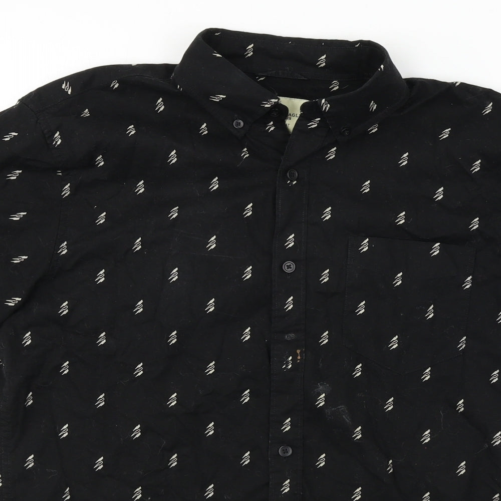 American Eagle Outfitters  Mens Black    Button-Up Size S