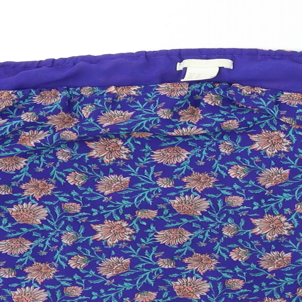 Womens UK Size 10 H&M Blue Basic Blouse
