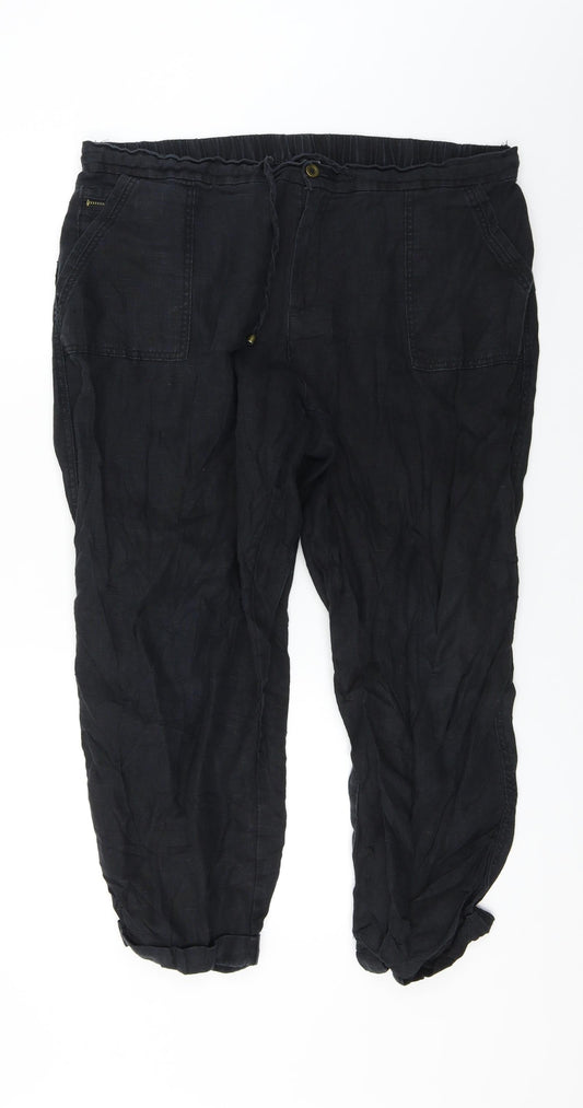 George  Womens Black   Cropped Trousers Size 38 in L23 in