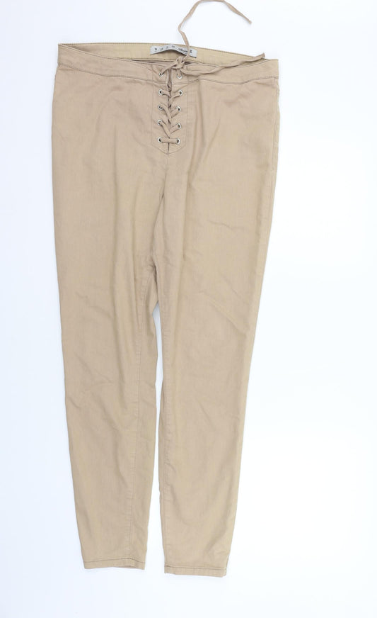 Womens UK Size 18 deniem & co Regular Fit  Beige Trousers