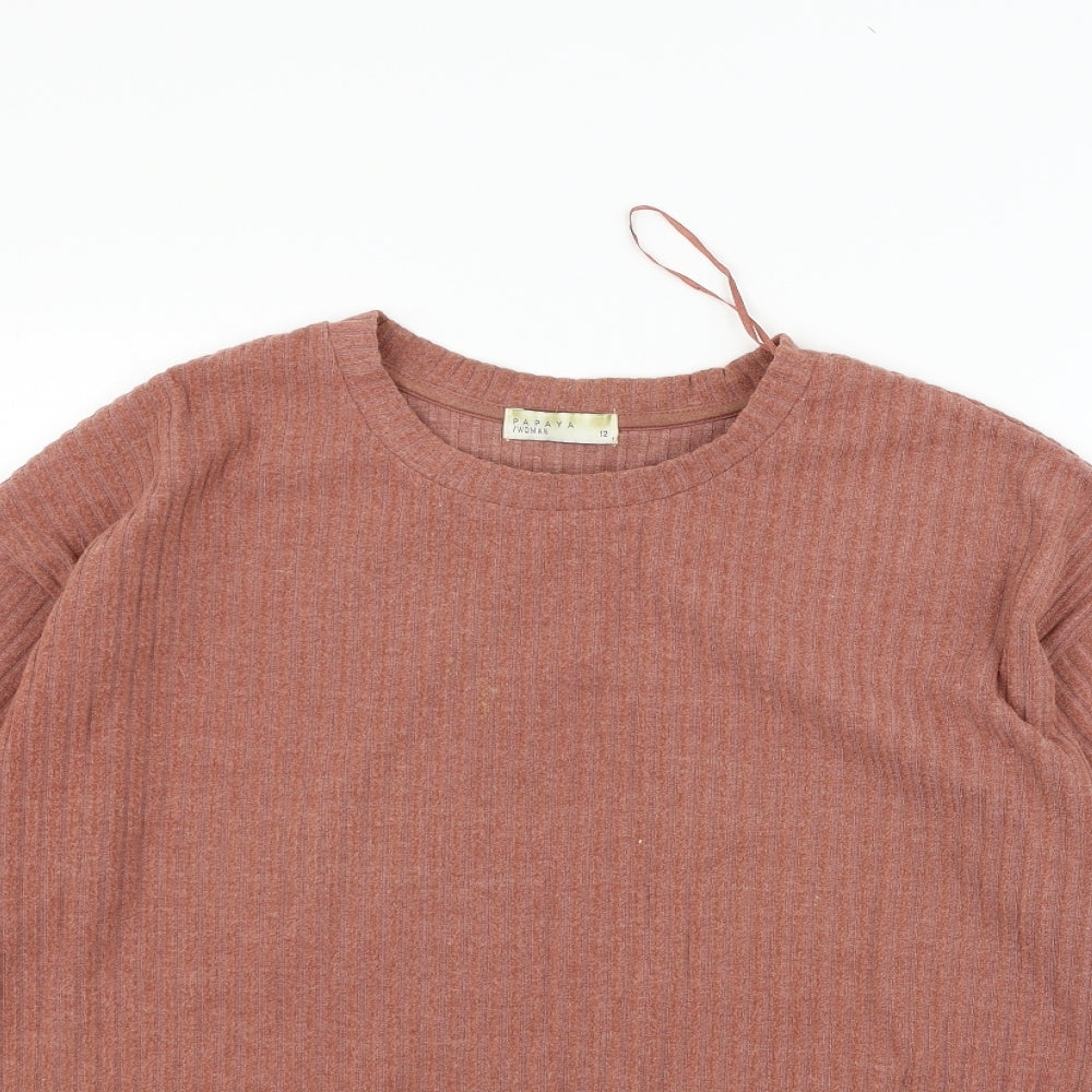Womens UK Size 12 Papaya Beige Pullover Jumper