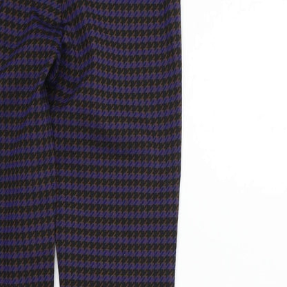 Marks and Spencer Womens Purple Check  Jegging Leggings Size 6 L26 in