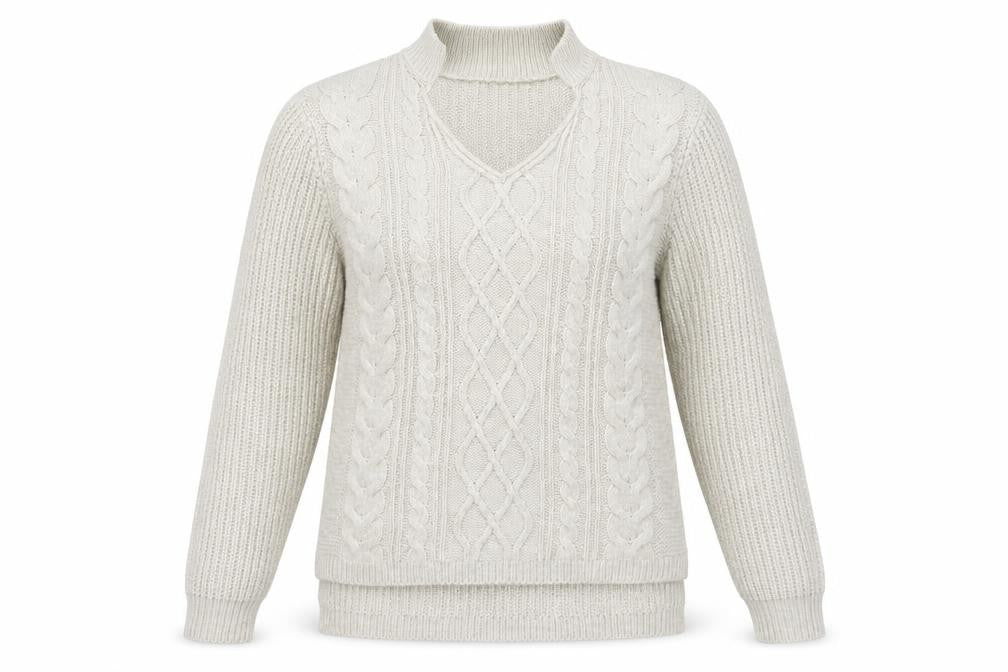 Womens UK Size 10 beyou Beige Henley Jumper