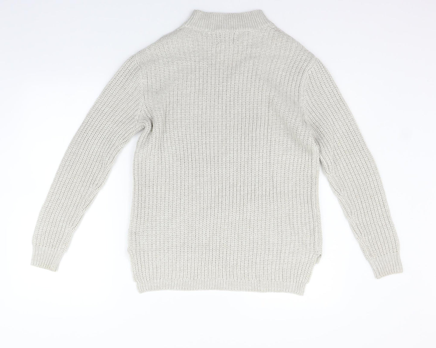 Womens UK Size 10 beyou Beige Henley Jumper