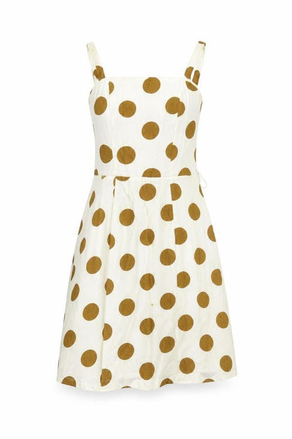 Primark Womens White Polka Dot  Fit & Flare  Size 4  - washable marks