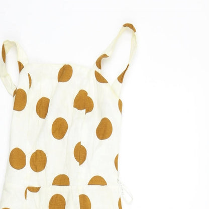 Primark Womens White Polka Dot  Fit & Flare  Size 4  - washable marks