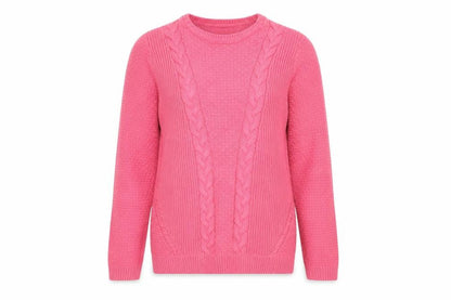 Womens UK Size S ISLE Essentials Pink Pullover Jumper