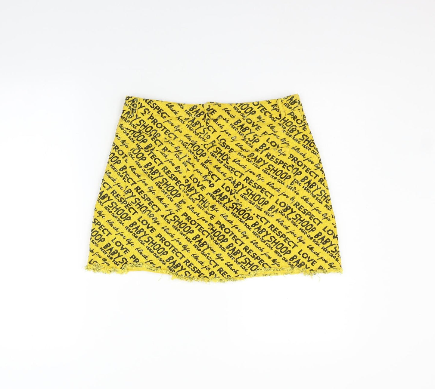 SheIn Womens Yellow Geometric  Flare Skirt Size M