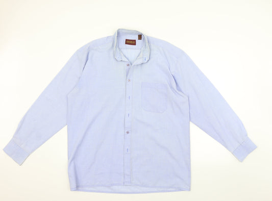 Mens UK Size L Jeremilio Blue  Button-Up Long Sleeve Casual Shirt