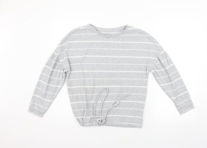 Nutmeg Womens Grey Striped  Pullover Jumper Size 6