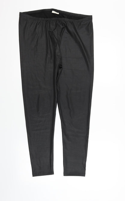 ethelaustin Womens Black Houndstooth  Jegging Trousers Size 16 L24 in