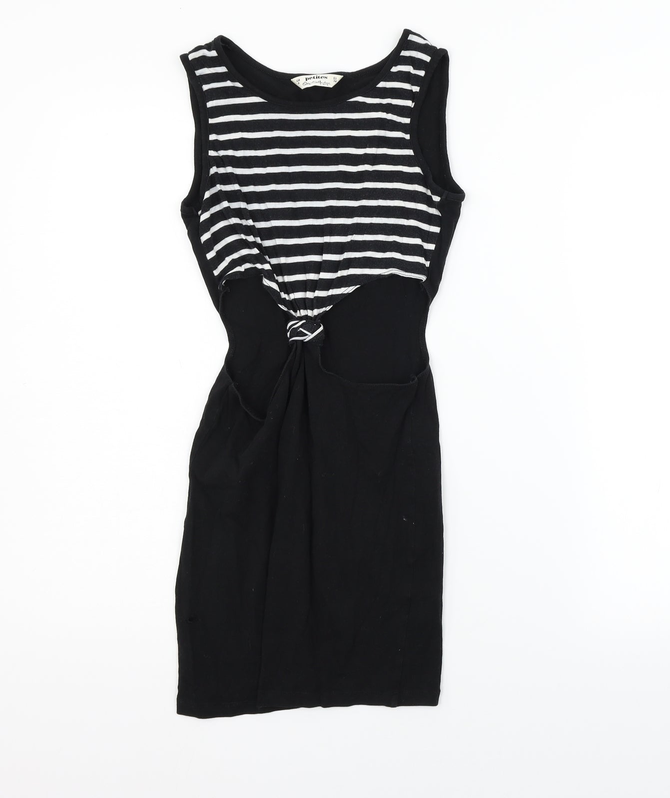 Miss Selfridge Womens Black Polka Dot  Fit & Flare  Size 6