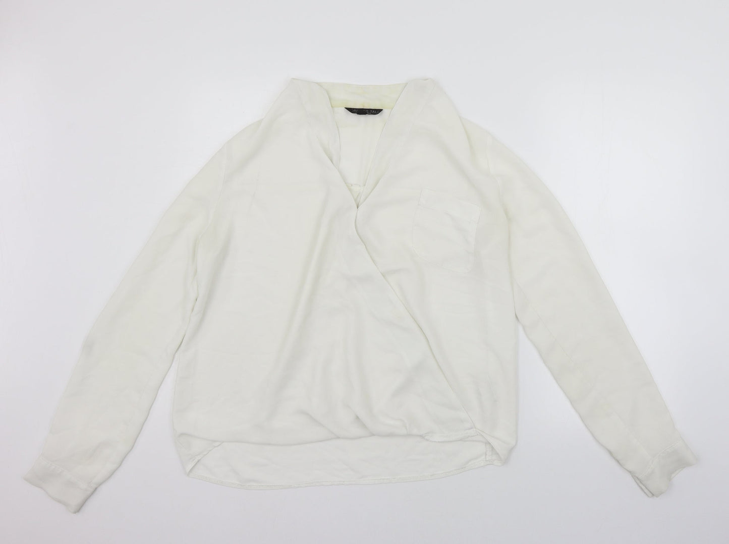 Womens UK Size 12 Topshop White Basic T-Shirt