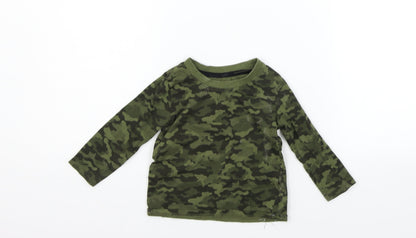Primark Girls Green Geometric  Basic T-Shirt Size 12-18 Months