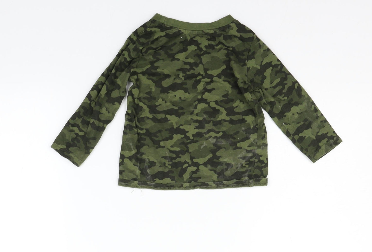 Primark Girls Green Geometric  Basic T-Shirt Size 12-18 Months