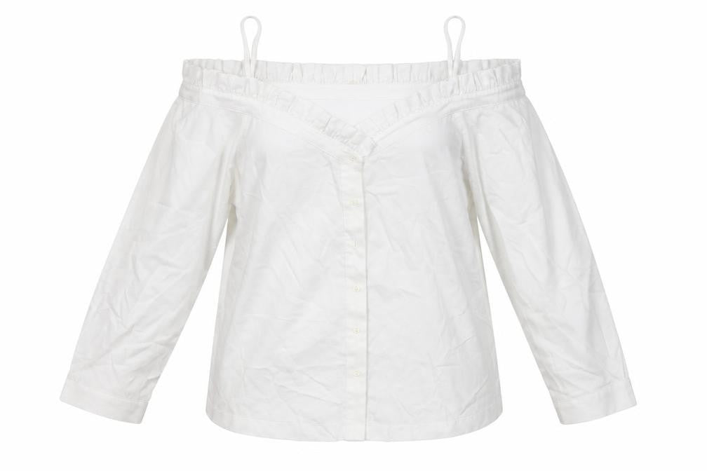 Womens UK Size 8 H&M White Basic Button-Up