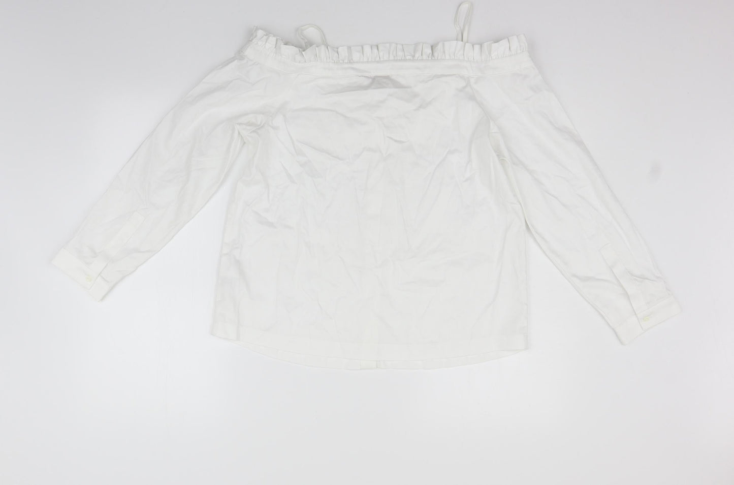 Womens UK Size 8 H&M White Basic Button-Up