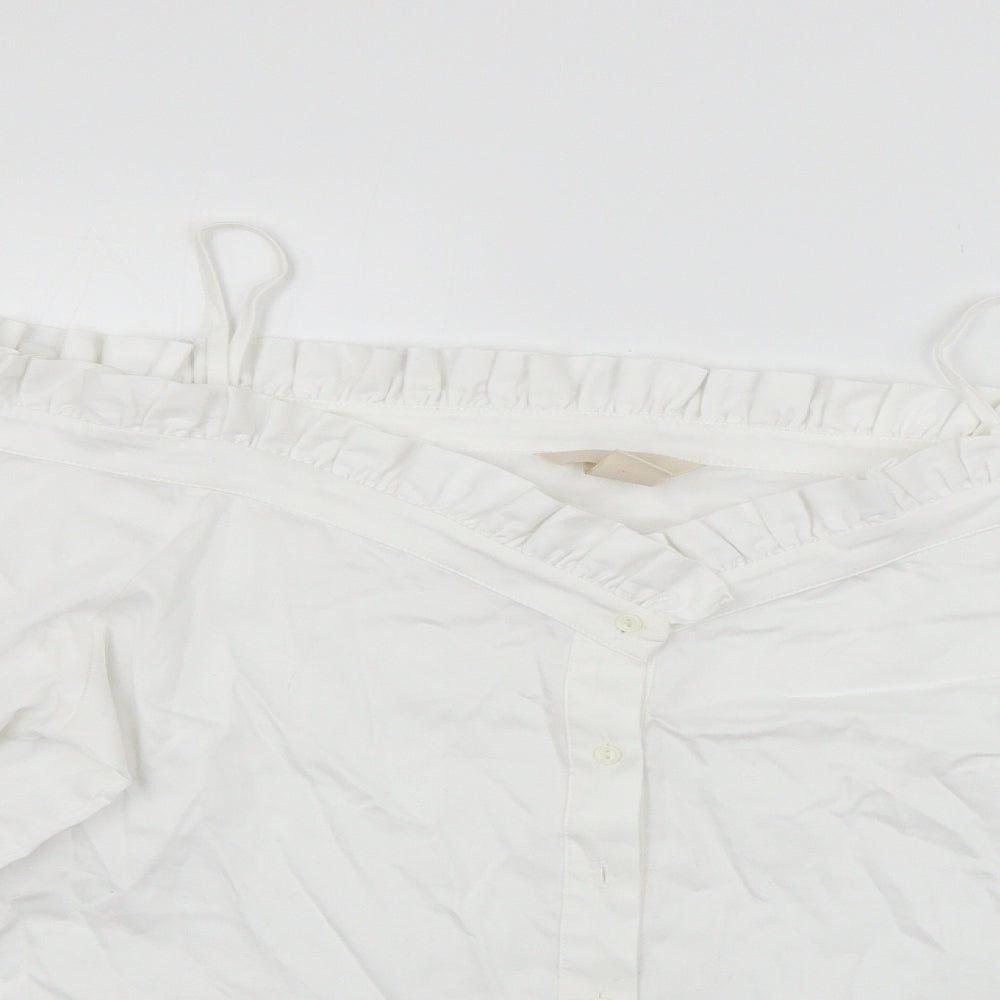 Womens UK Size 8 H&M White Basic Button-Up