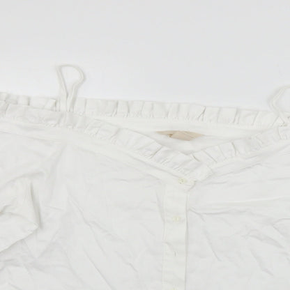 Womens UK Size 8 H&M White Basic Button-Up
