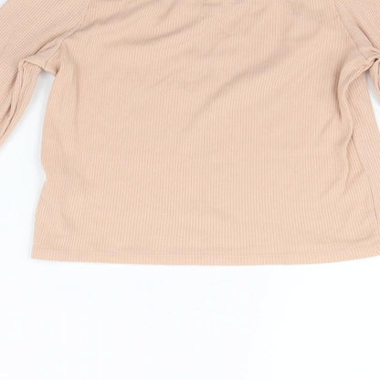 Womens UK Size L Divided Beige Basic T-Shirt