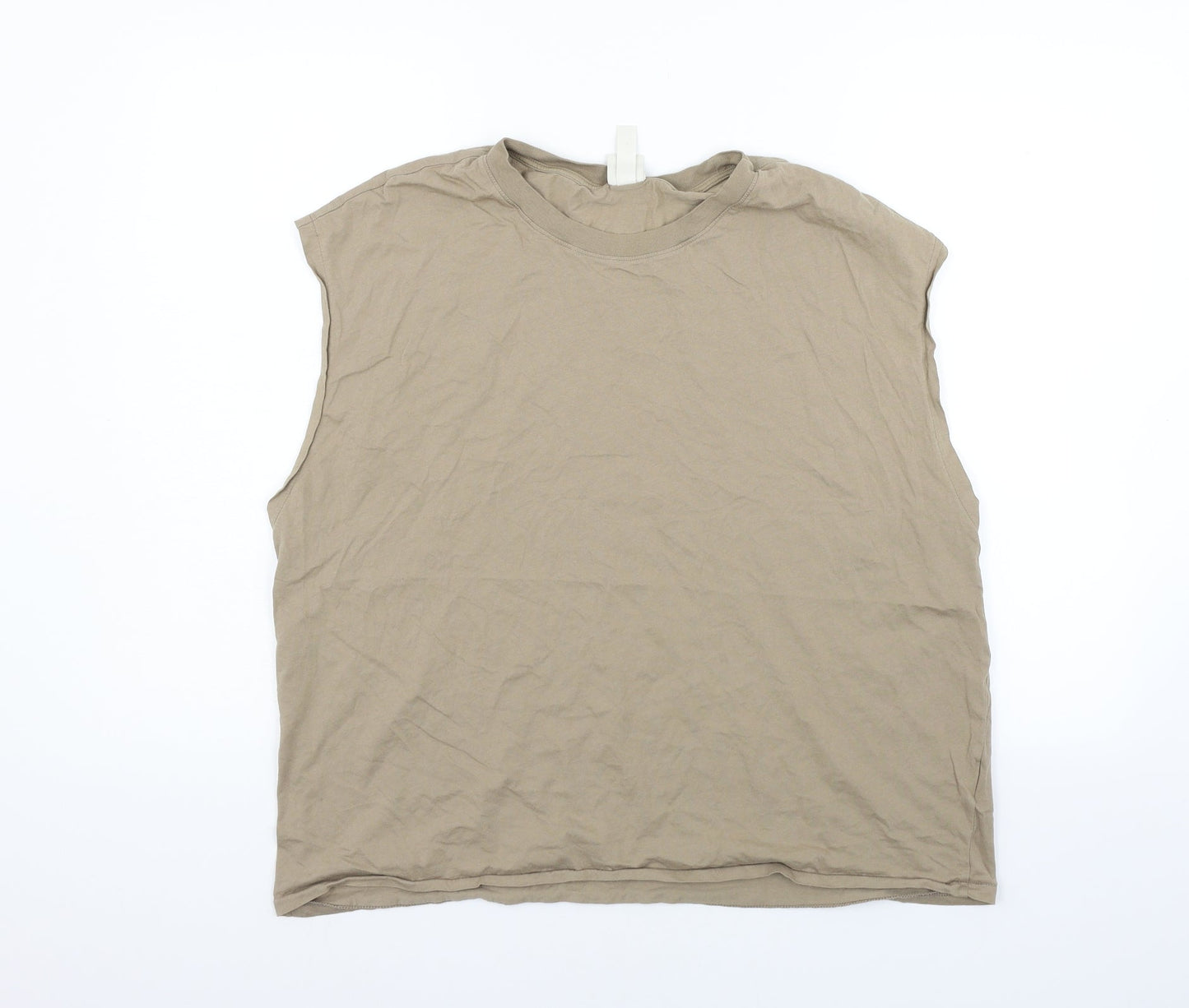 Womens UK Size M H&M Beige Basic T-Shirt