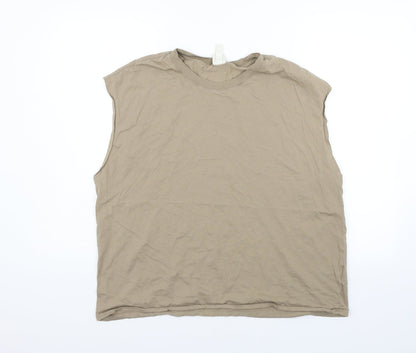 Womens UK Size M H&M Beige Basic T-Shirt