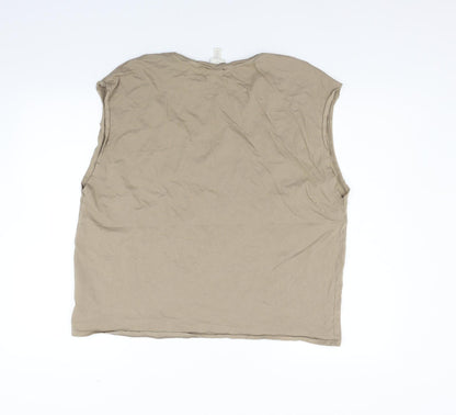 Womens UK Size M H&M Beige Basic T-Shirt