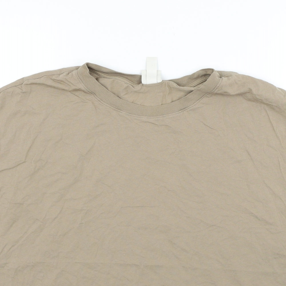 Womens UK Size M H&M Beige Basic T-Shirt