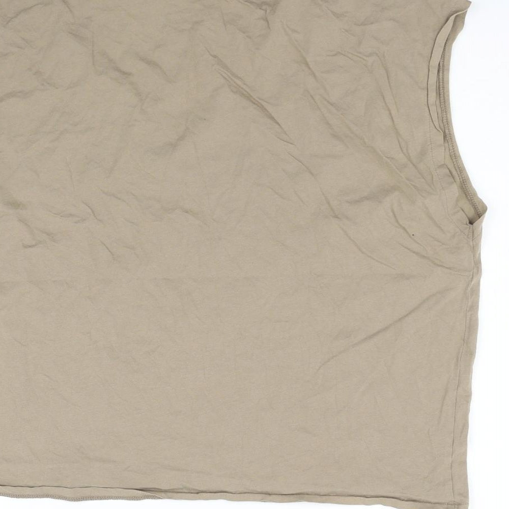 Womens UK Size M H&M Beige Basic T-Shirt