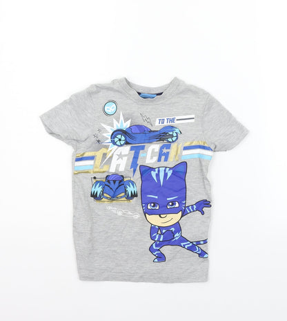 George Girls Grey Geometric  Basic T-Shirt Size 3-4 Years