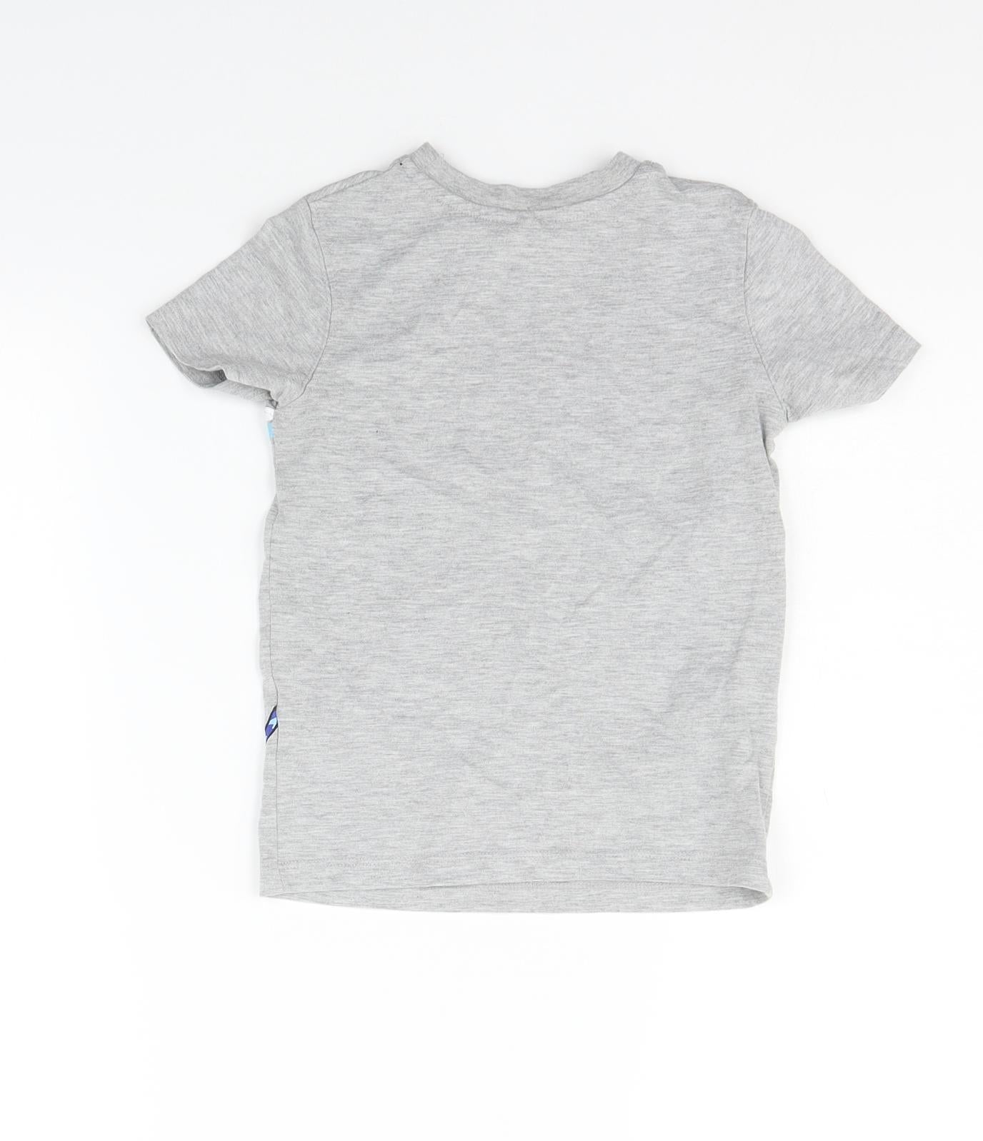 George Girls Grey Geometric  Basic T-Shirt Size 3-4 Years