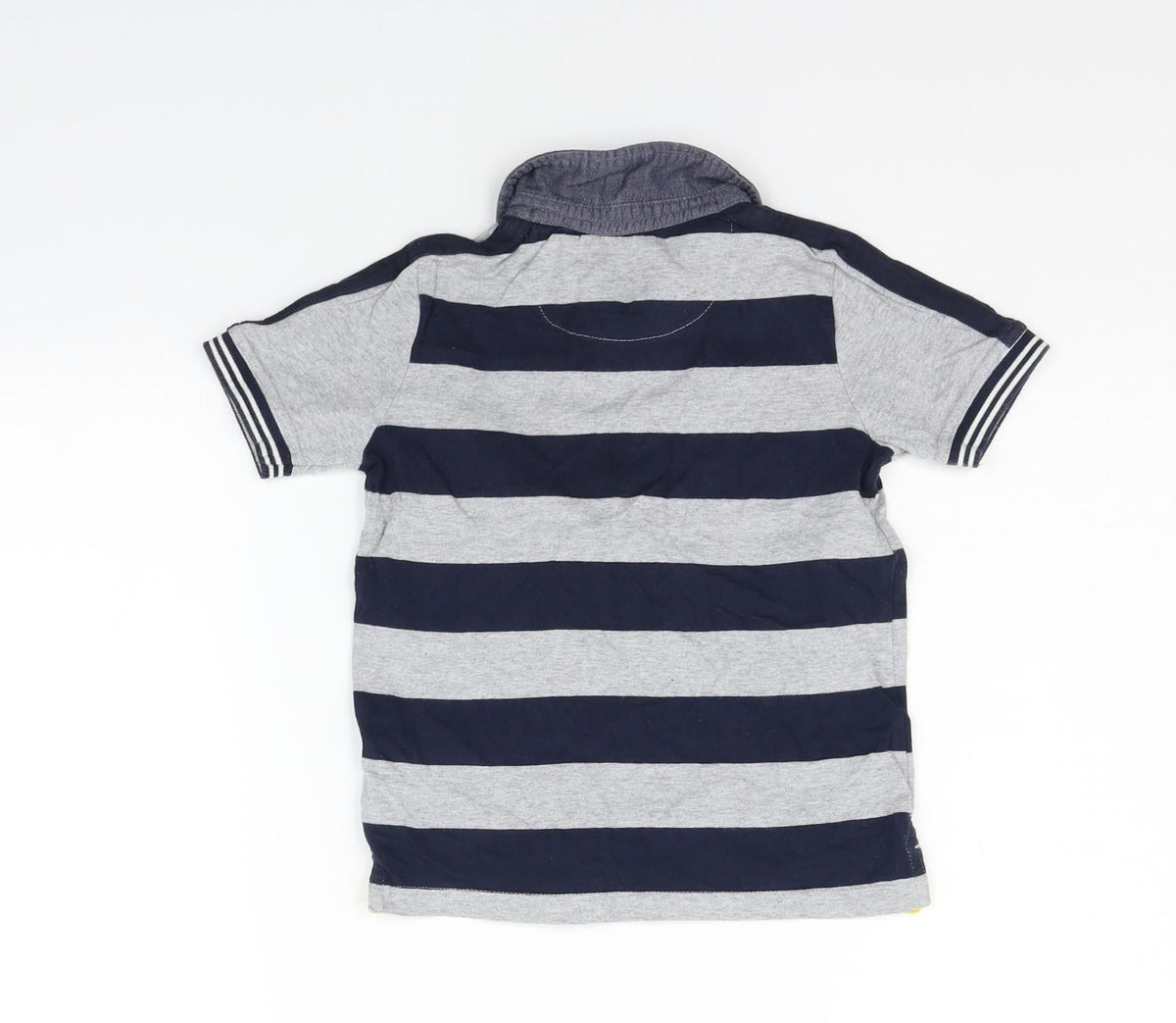 Back view of Tu girls’ grey striped basic polo, size 3-4, years