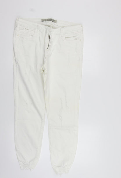 Womens UK Size 16 deniem & co Regular Fit  White Trousers