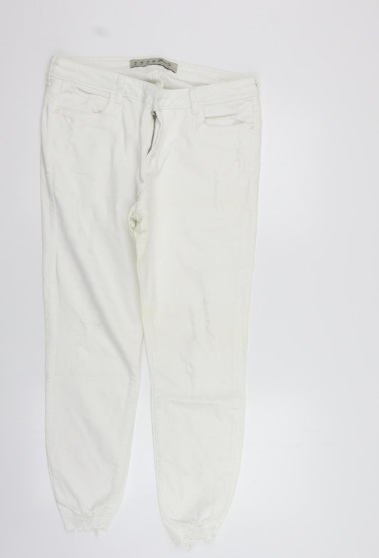 Womens UK Size 16 deniem & co Regular Fit  White Trousers