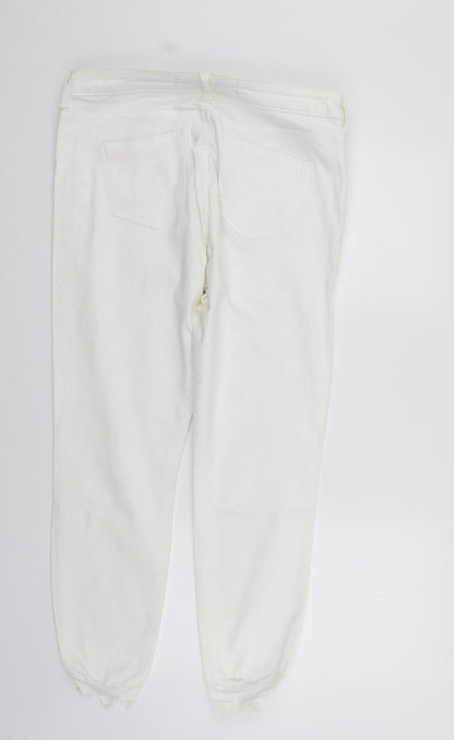 Womens UK Size 16 deniem & co Regular Fit  White Trousers