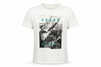 Front view of EDC men’s white t-shirt, size M