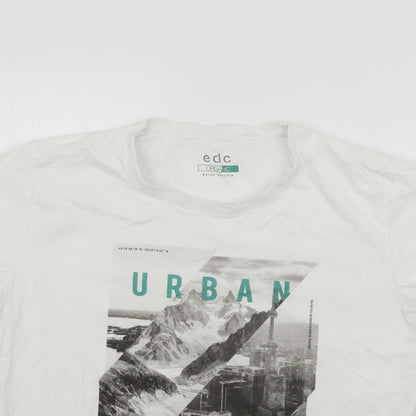 EDC Mens White    T-Shirt Size M