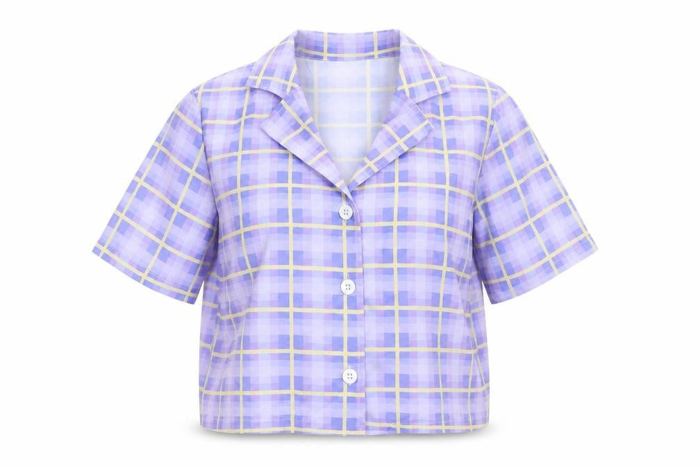 Womens UK Size S SheIn Purple Basic Button-Up