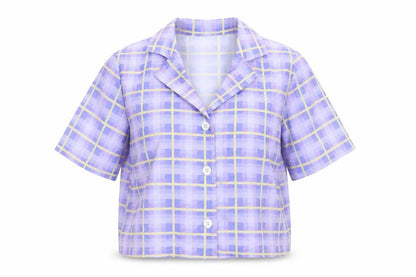 Womens UK Size S SheIn Purple Basic Button-Up