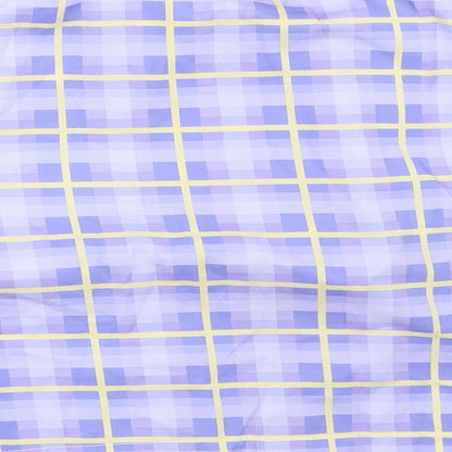 SheIn Womens Purple Check  Basic Button-Up Size S